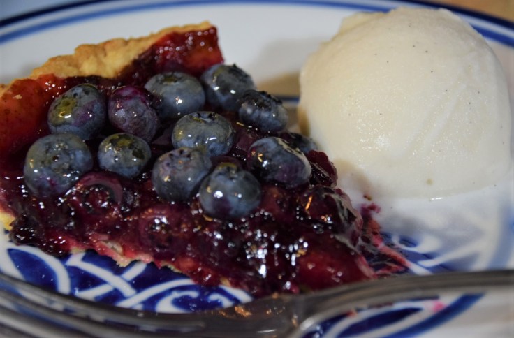 Stardew Valley Blueberry Tart one serving with ice cream